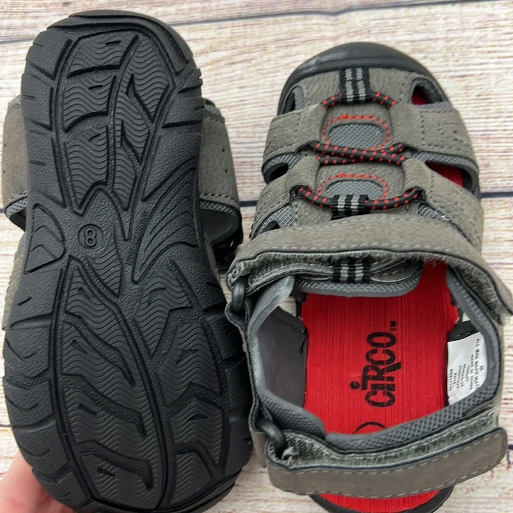 Circo Grey and Red Sandals Sz 8 NWOTs